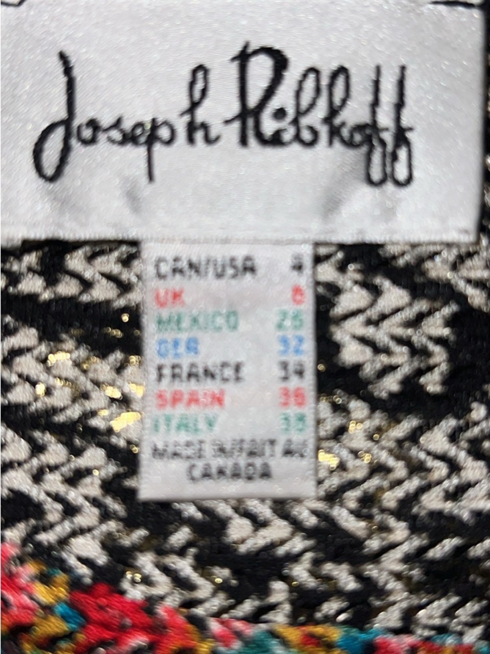 Joseph Ribkoff Multicolor Patchwork Knit Jacket - Picture 6 of 6